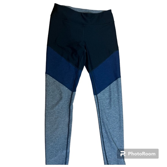 Outdoor Voices Pants - Outdoor Voices Leggings Blue,‎ Black and Gray Color block size large